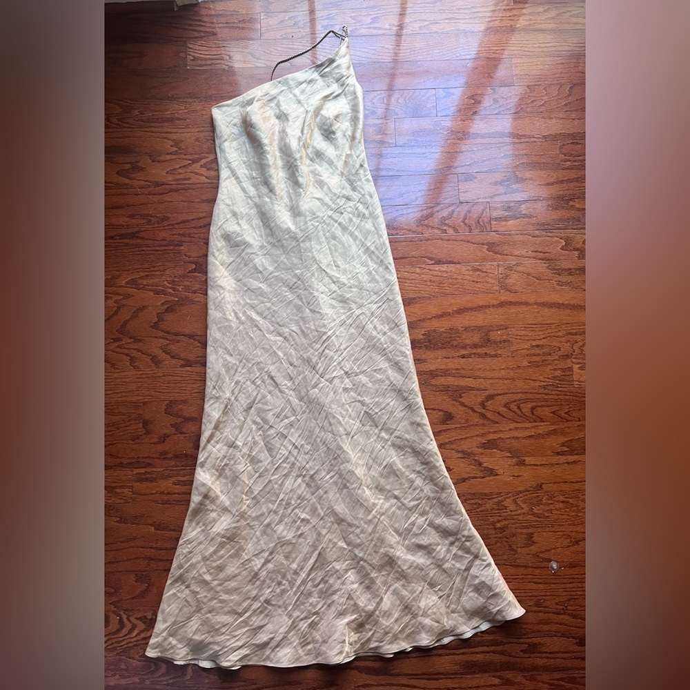 Rachel Kate One-Shoulder Cream Dress